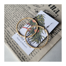 Load image into Gallery viewer, Natural Small Hoops Lauhala Love II

